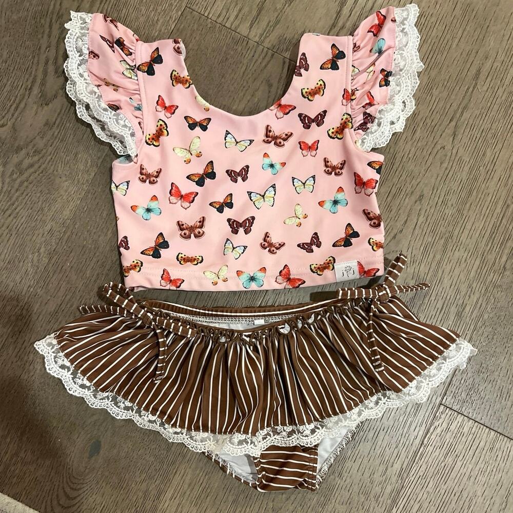 Jane + Jo Olivia Tankini Botanical Butterflies Swim 3T